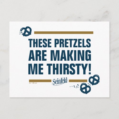 Seinfeld  These Pretzels Typography Graphic Postcard