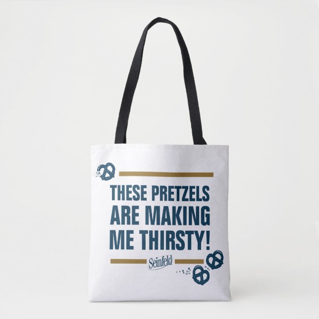 Seinfeld | "These Pretzels" Typography Graphic Tote Bag (Front)