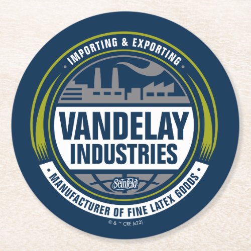 Seinfeld  Vandelay Industries Logo Round Paper Coaster