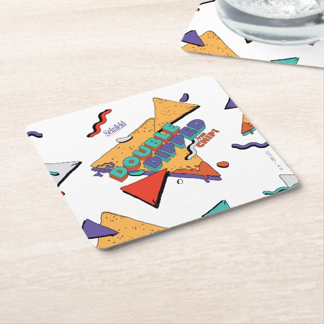 Seinfeld | You Double Dipped the Chip Square Paper Coaster (Angled)