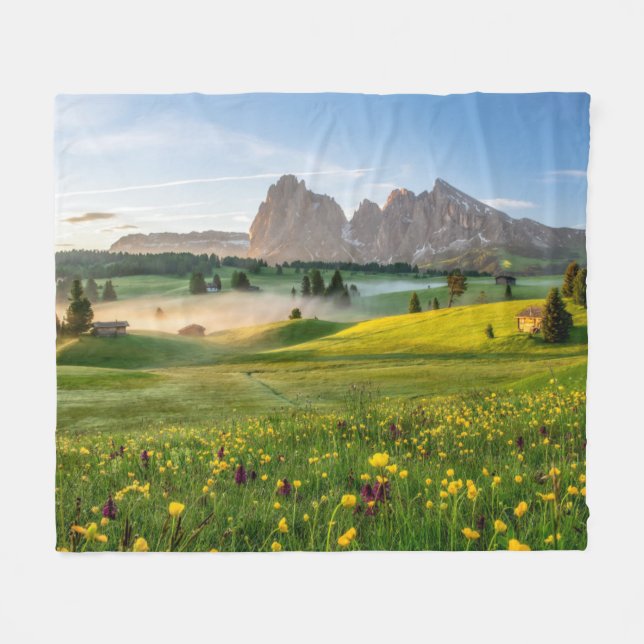 Seiser Alm, Dolomite Alps, Italy Fleece Blanket (Front (Horizontal))