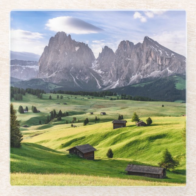 Seiser Alm | Dolomite Alps, Italy Glass Coaster (Front)