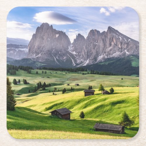 Seiser Alm  Dolomite Alps Italy Square Paper Coaster