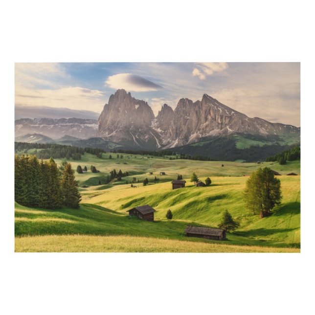 Seiser Alm | Dolomite Alps, Italy Wood Wall Art (Front)