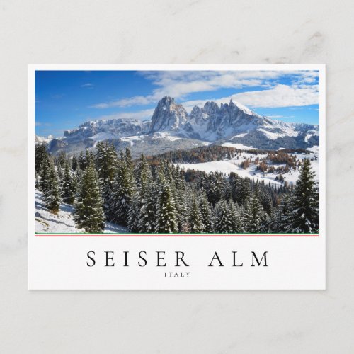 Seiser Alm Italy in the snow in winter Postcard