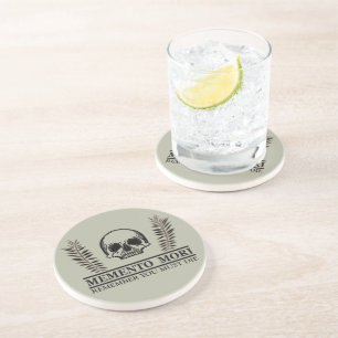 Seize the Day Memento Mori skull Coaster