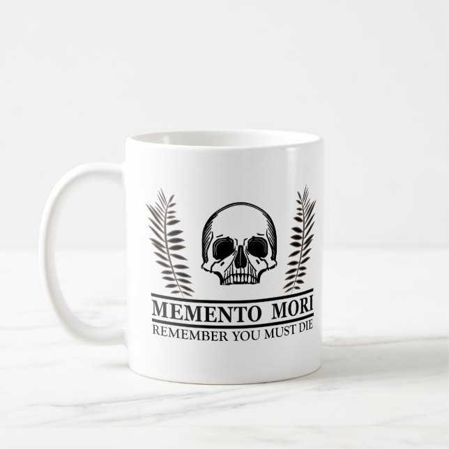 Seize the Day Memento Mori skull Coffee Mug (Left)