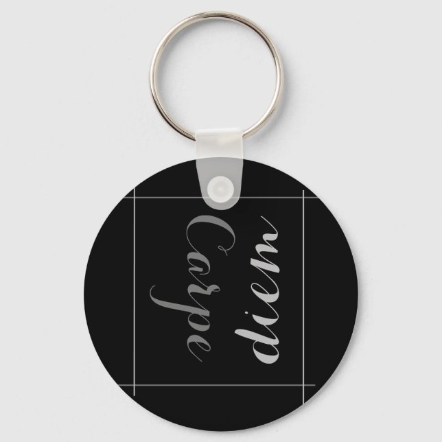 Seize the day with this carpe diem minimalistic  keychain (Front)