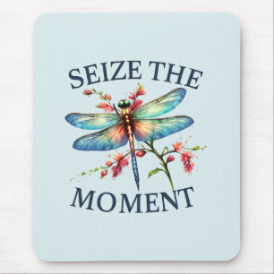 Seize The Moment - Artistic Dragonfly Mouse Pad