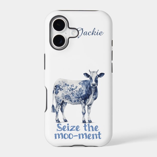 "Seize the Moo-ment" Custom Iphone Case (Back)