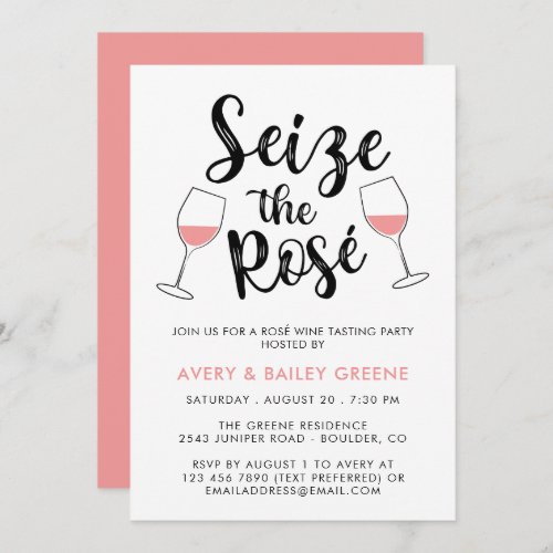 Seize the Ros Wine Tasting Party Invitation