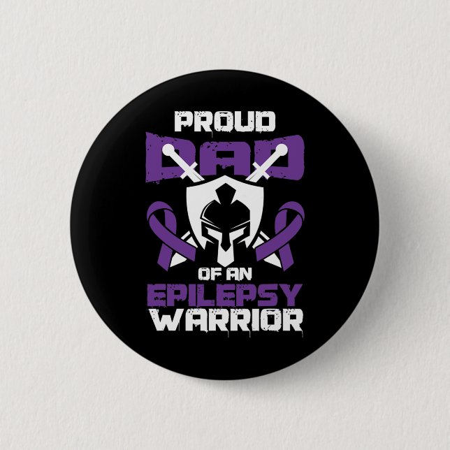 Seizure Disorder Awareness Proud Dad Of Epilepsy W Button (Front)