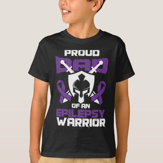 Seizure Disorder Awareness Proud Dad Of Epilepsy W T-Shirt (Front)
