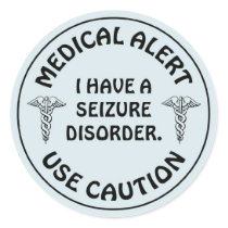 SEIZURE DISORDER CLASSIC ROUND STICKER