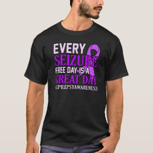 Seizure Free Day Epilepsy Awareness Purple Ribbon T-Shirt