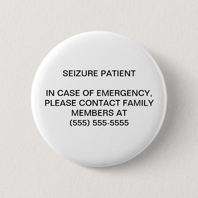 SEIZURE PATIENT - EMERGENCY NOTIFICATION BUTTONS (Front)