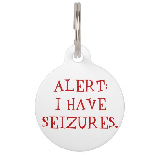 Seizures Epilepsy Medical Alert Dog Tag