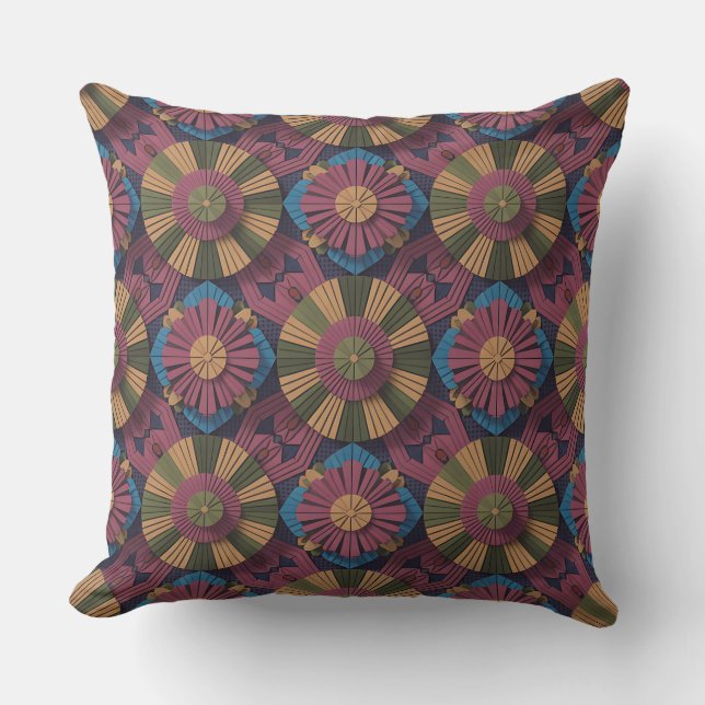 Sekar Kala Mosaic 3D Batik Motif Throw Pillow (Front)