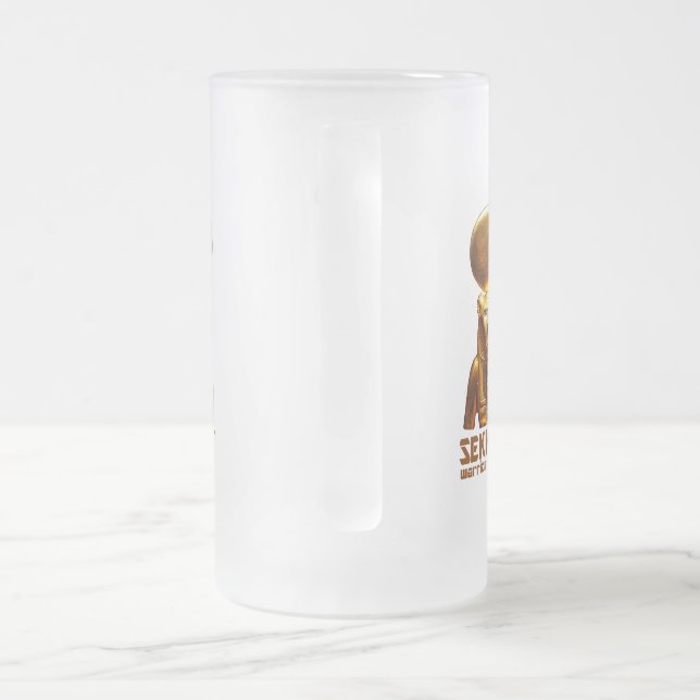 Sekhmet A warrior Goddess from Ancient Egypt Frosted Glass Beer Mug (Handle)