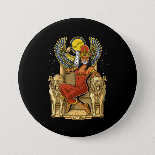 Sekhmet Egyptian Lioness Goddess Button