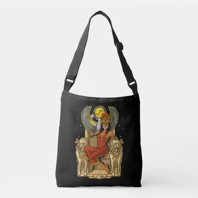 Sekhmet Egyptian Lioness Goddess Crossbody Bag (Front)