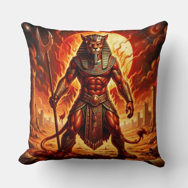 Sekhmet - Lion-Headed Goddess of War1 Throw Pillow (Front)