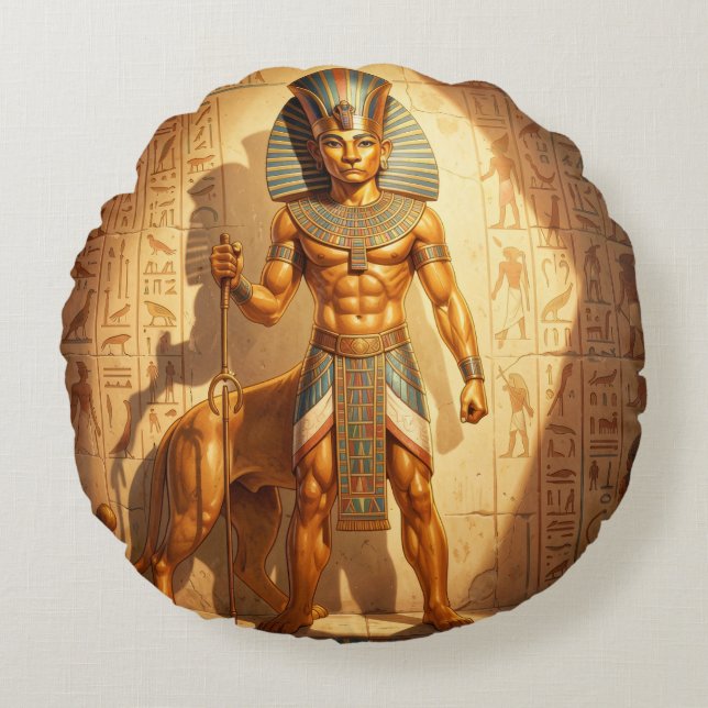 Sekhmet - Lion-Headed Goddess of War´3 Round Pillow (Front)