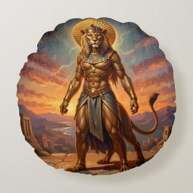 Sekhmet – Lion-Headed War Goddess´2 Round Pillow (Front)