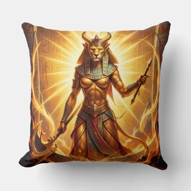 Sekhmet – Lion-Headed War Goddess´4 Throw Pillow (Front)
