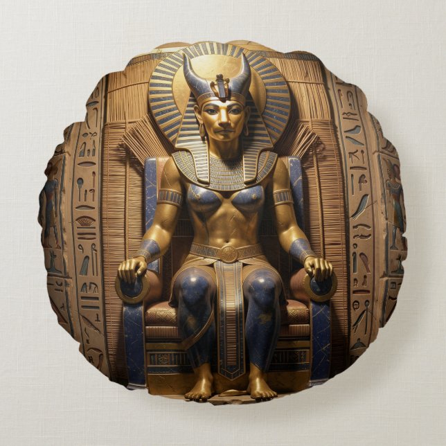 Sekhmet – Lion-Headed War Goddess Round Pillow (Front)