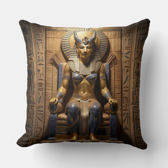 Sekhmet – Lion-Headed War Goddess Throw Pillow (Front)