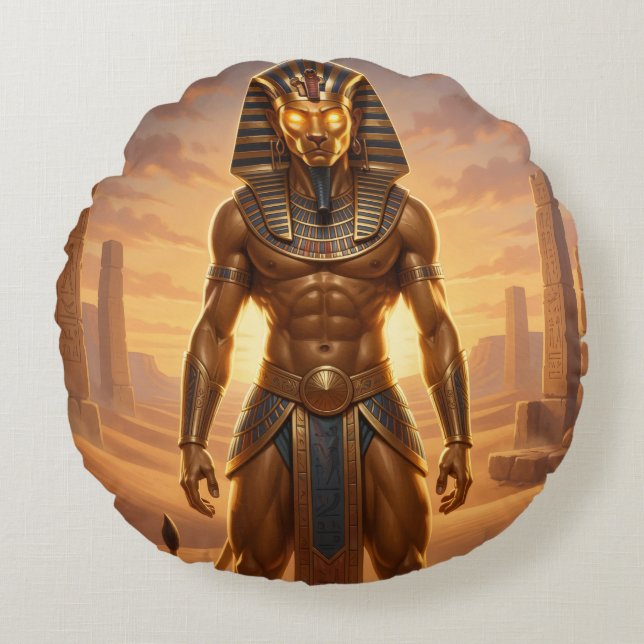 Sekhmet – Löwenköpfige Kriegsgöttin´4 Round Pillow (Front)
