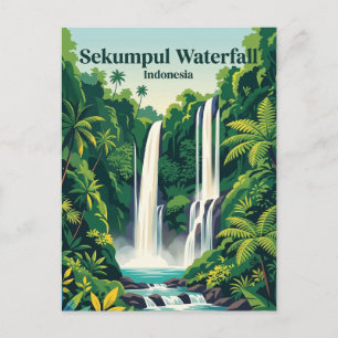 Sekumpul Waterfall Indonesia Postcard