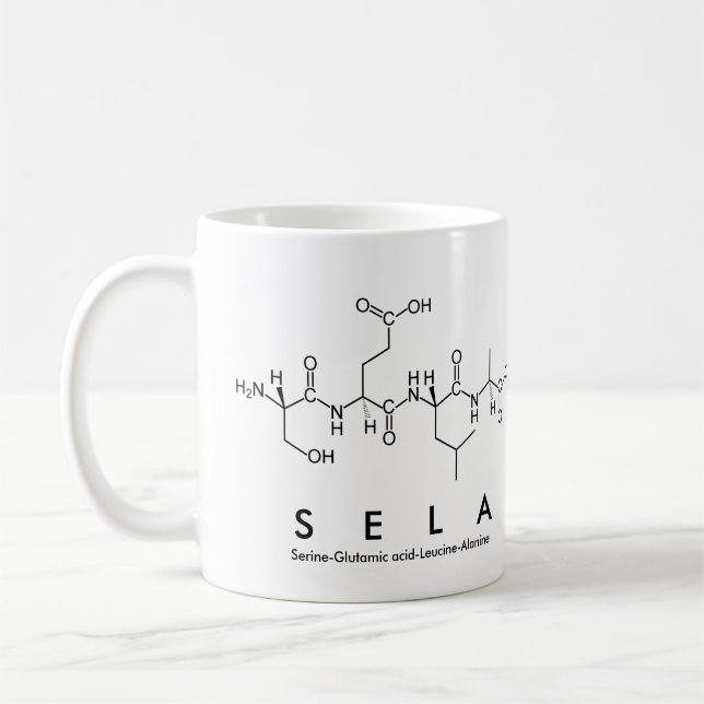 Sela peptide name mug (Left)