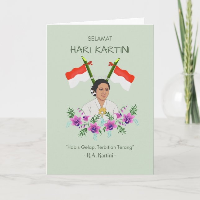 Selamat Hari Kartini Happy Kartini Day Indonesian  Card (Front)