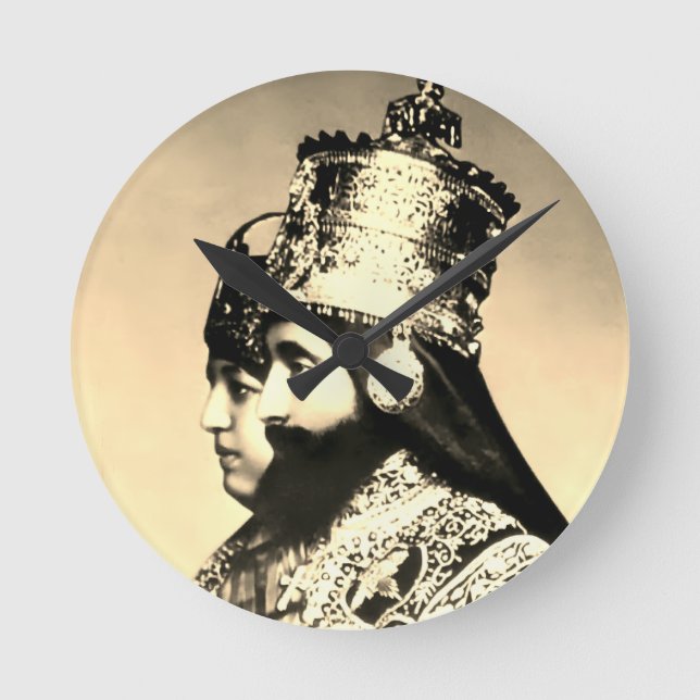 Selassie I Jah Rastafari Rasta Reggae Livity Roots Round Clock (Front)