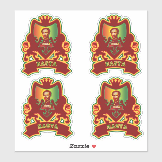 Selassie Rasta Crest Design Sticker (Sheet)