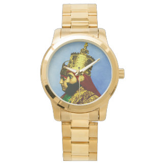 Selassie Rasta Reggae Ethiopia Gold Mens Watch