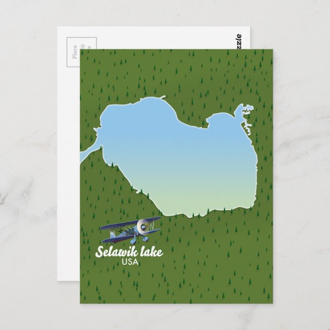Selawik lake Alaska map Postcard (Front/Back)