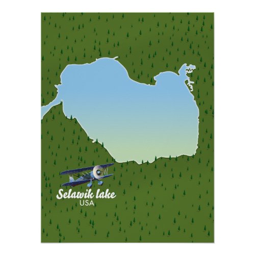 Selawik lake Alaska map Poster