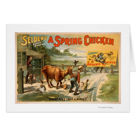 Selden's Funny Farce, A Spring Chicken Play Cards (Front Horizontal)