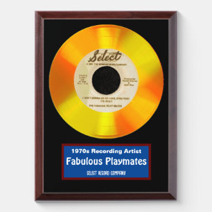 Select Custom Gold Record Award Plaque