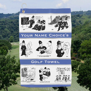 Selection of Funny Police Cartoons Golf Towel