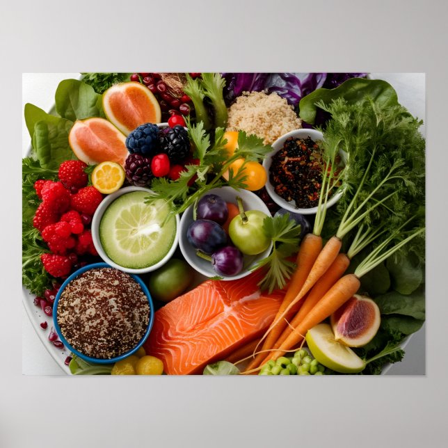 Selection of Heart-Healthy Foods Poster (Front)