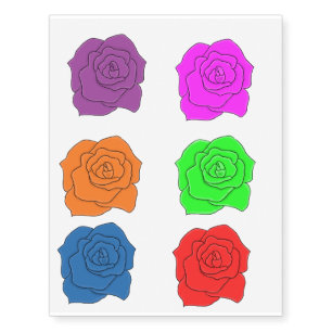 Selection of roses temporary tattoos