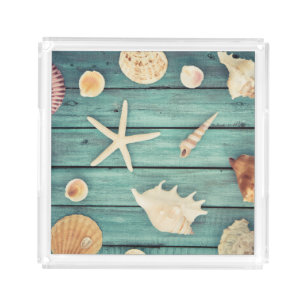 Selection Of Seashells Acrylic Tray