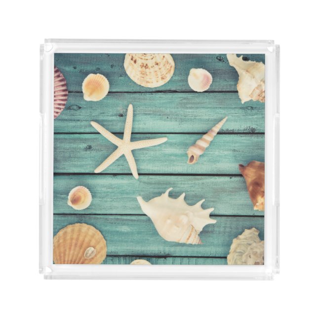 Selection Of Seashells Acrylic Tray (Front)
