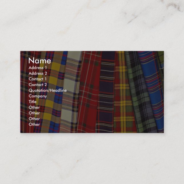 Selection of tartans business card (Front)
