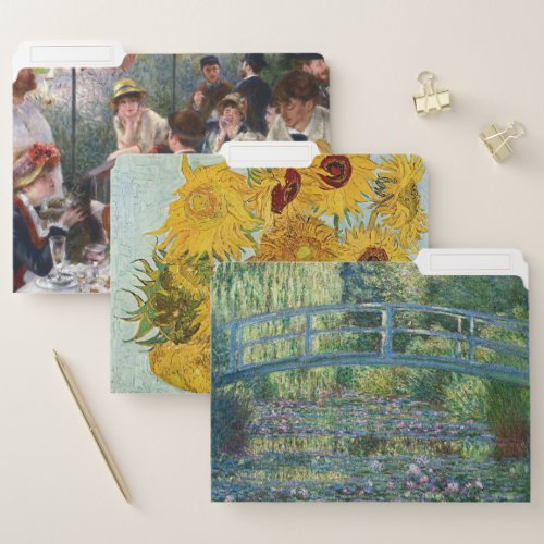 Selection of various impressionist masterpieces file folder