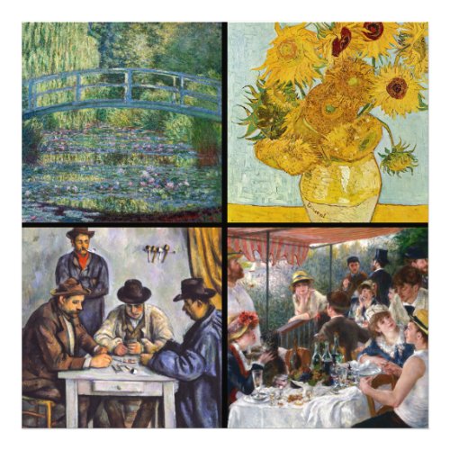 Selection of various impressionist masterpieces photo print